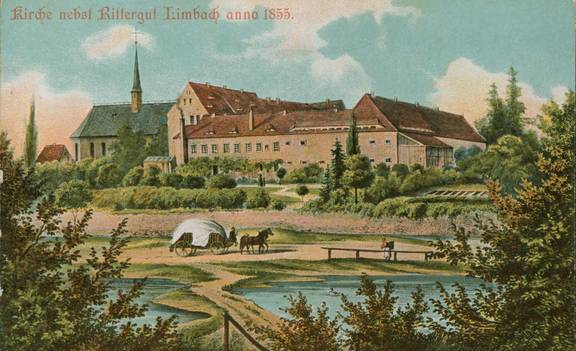 Rittergut um 1855 © Limbach-Oberfrohna Hier sehen Sie das Rittergut (heute Rathaus) um 1855